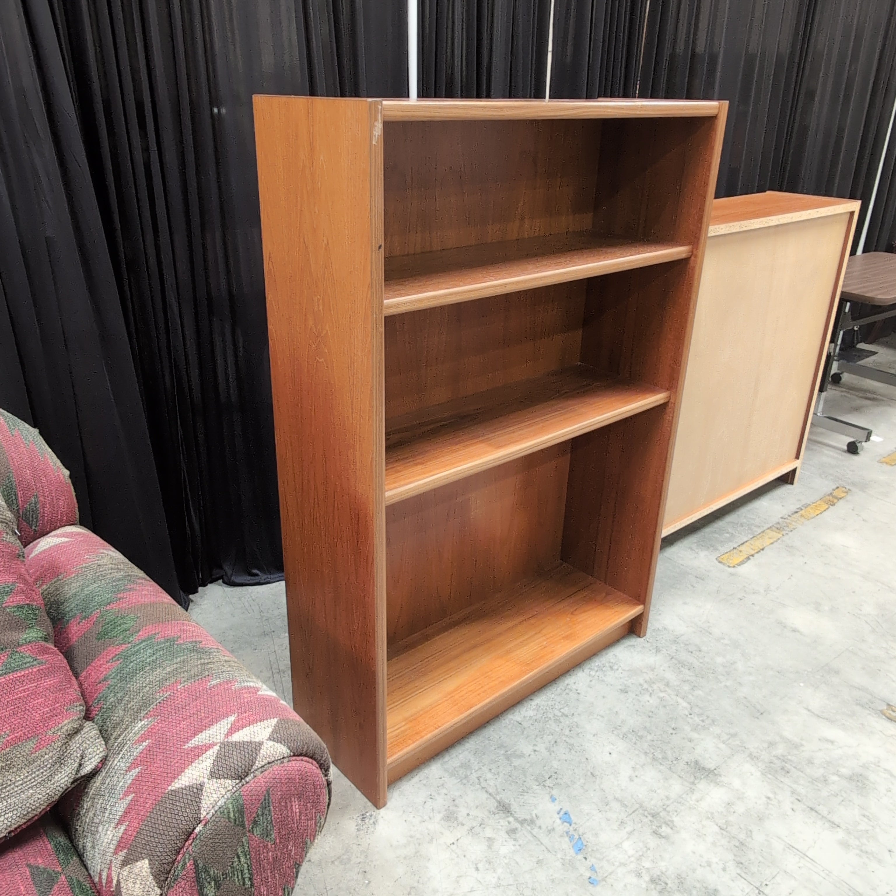 Classic Three-Shelf Wood Bookcase