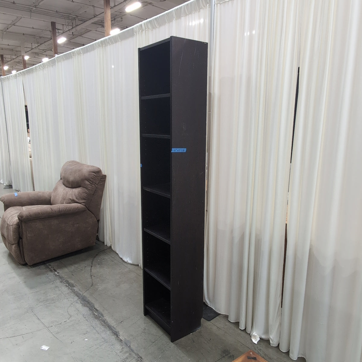 Tall Black Multi-Shelf Bookcase