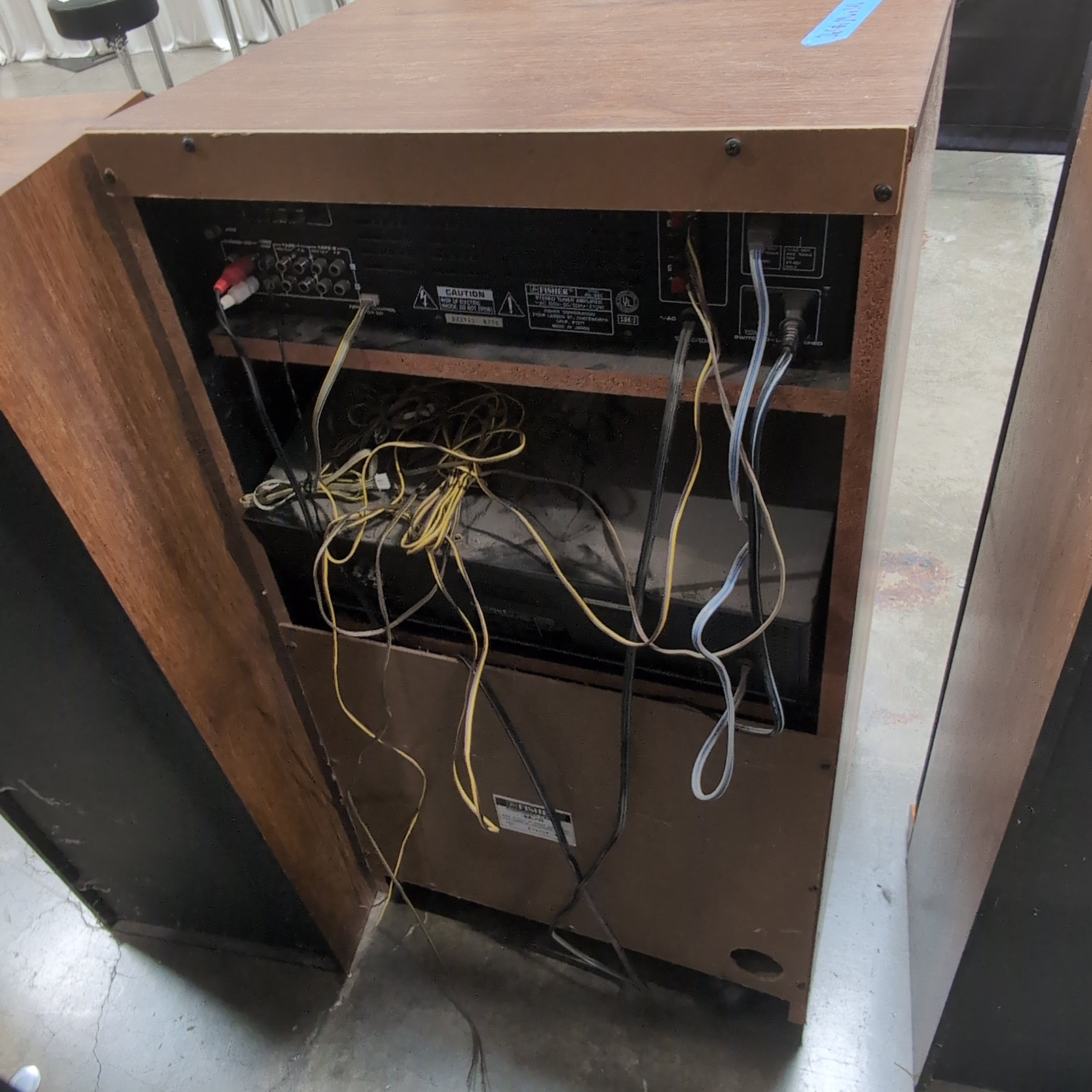Fisher Wood Audio Component TV Stand with Speakers