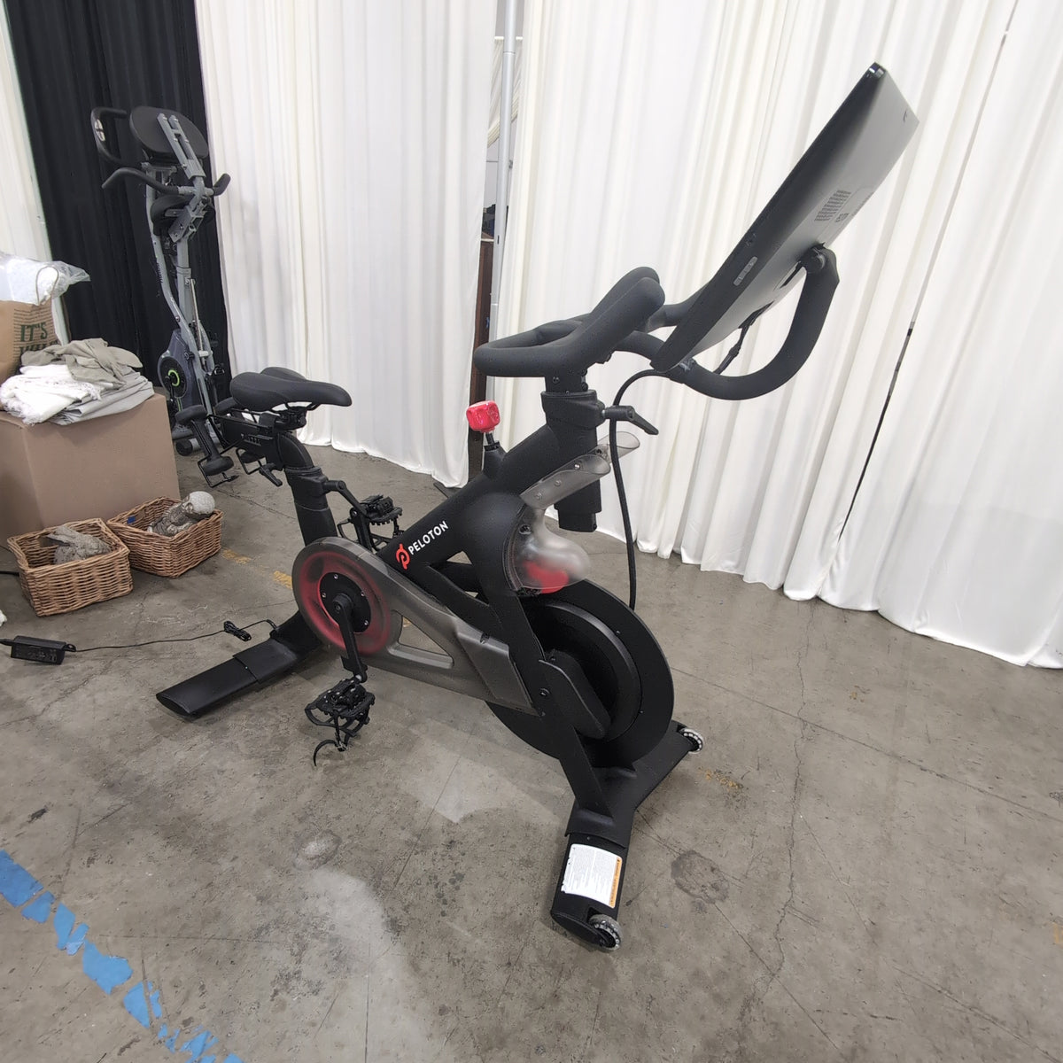Peloton Black Exercise Bike with Integrated Screen