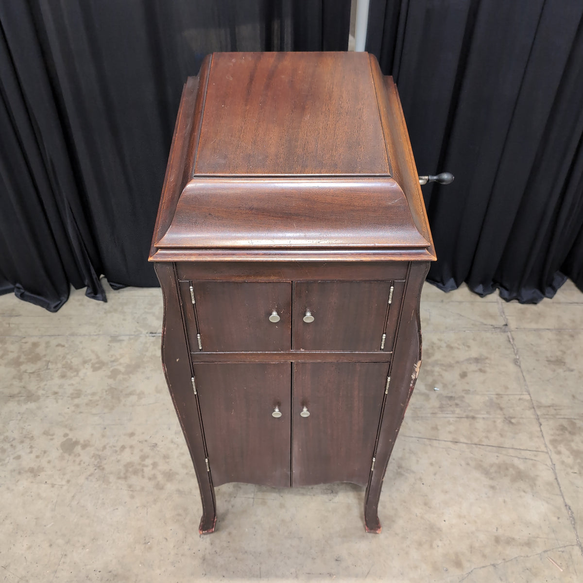 Dark Brown Wood Vintage Storage Cabinet with Double Doors