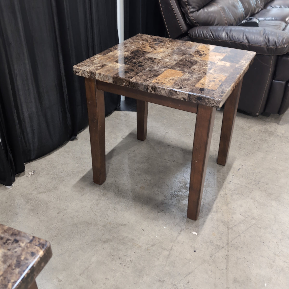 Ashley Furniture Multi-Tone Faux Marble Square End Table