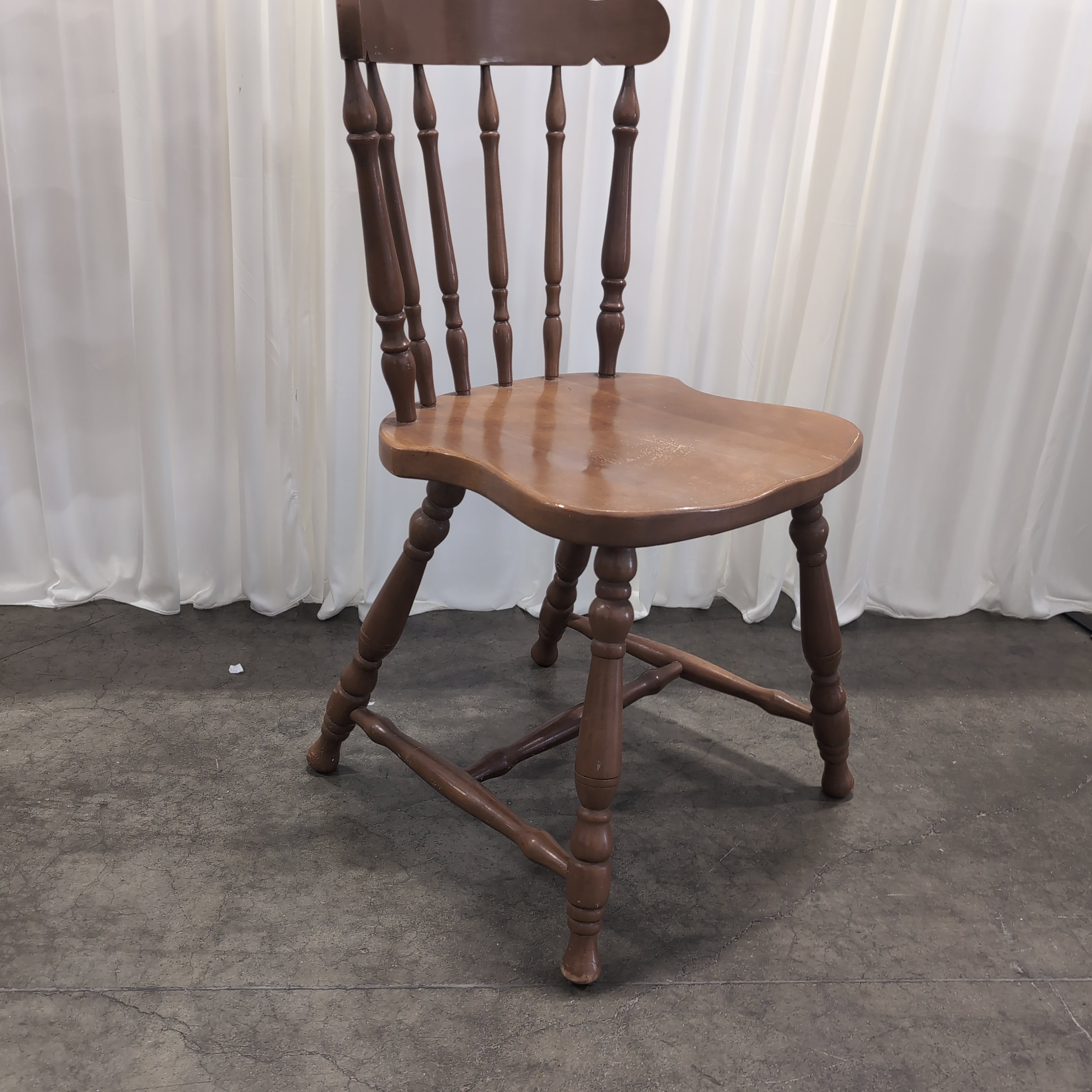 Traditional Brown Wood Spindle Back Chair