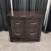 Dark Brown Two-Drawer Nightstand with Curved Fronts