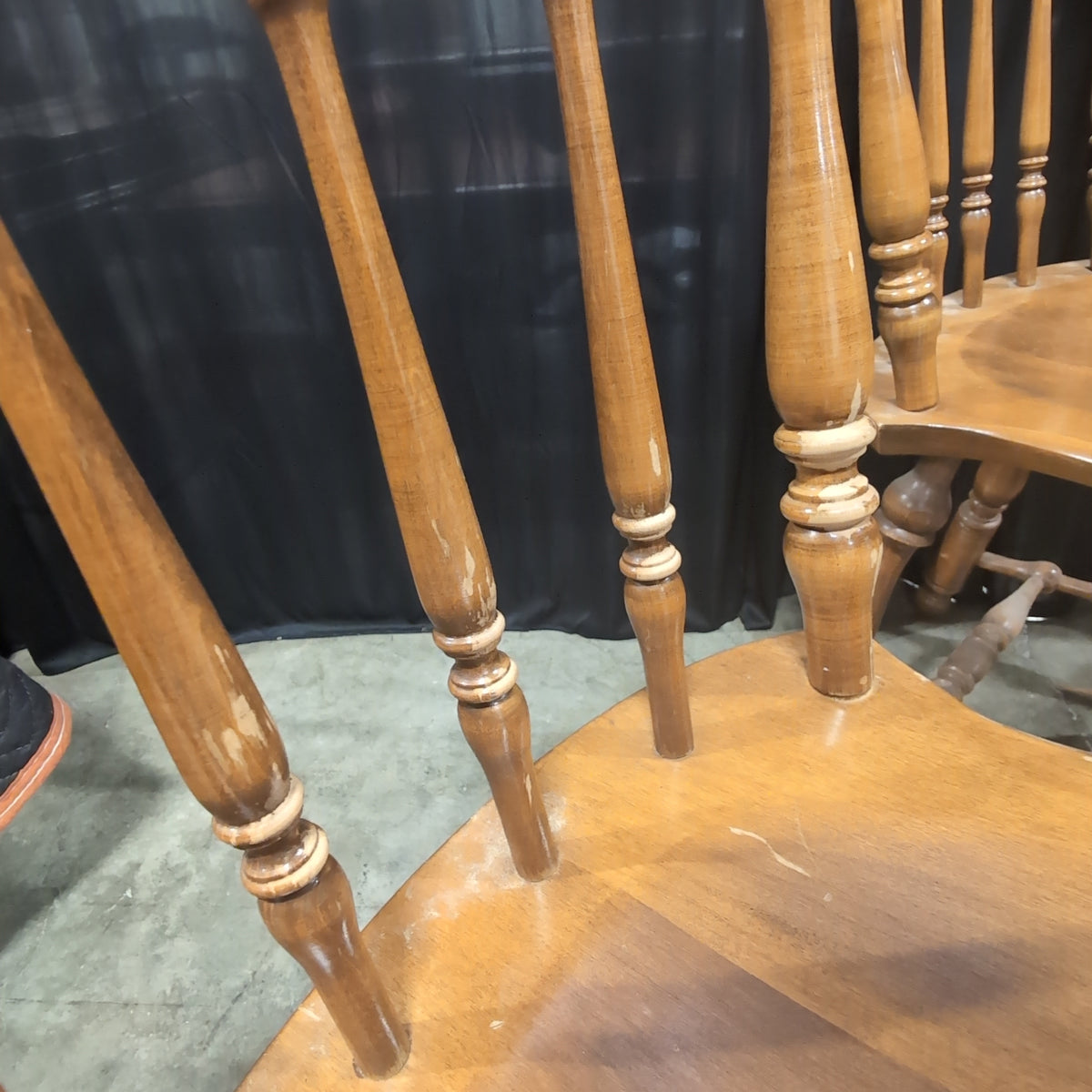 Light Wood Drop Leaf Dining Table and Six Chairs