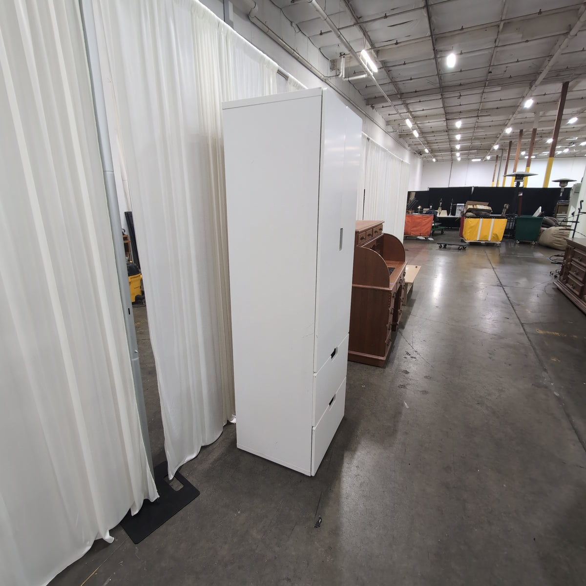 IKEA Modern White Wood Armoire with Two Drawers