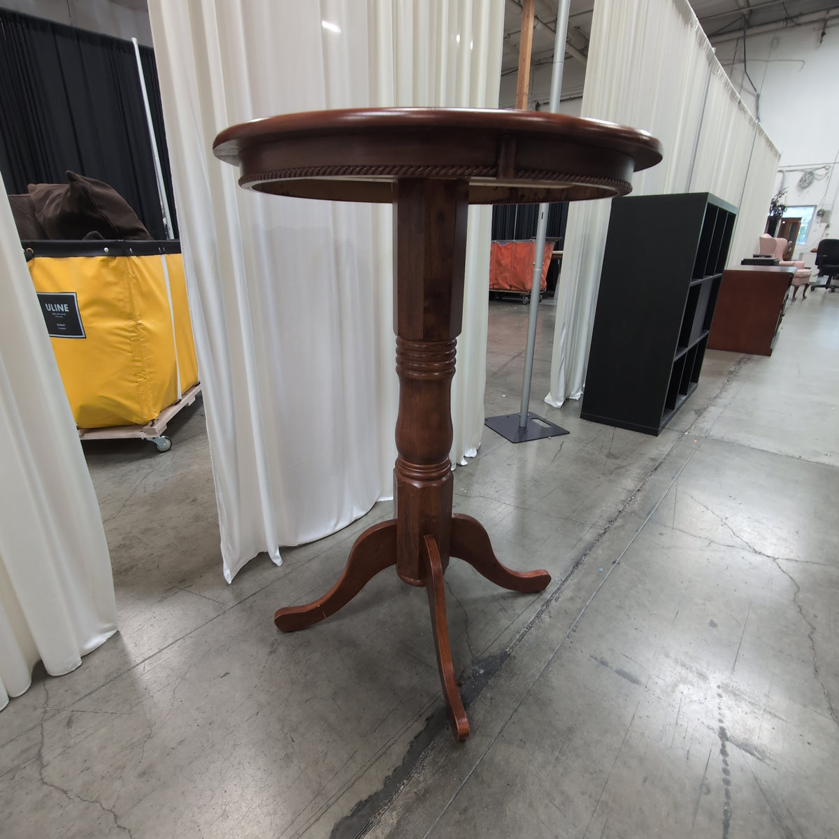 Brown Wood Round Pub Table with Rope Edge