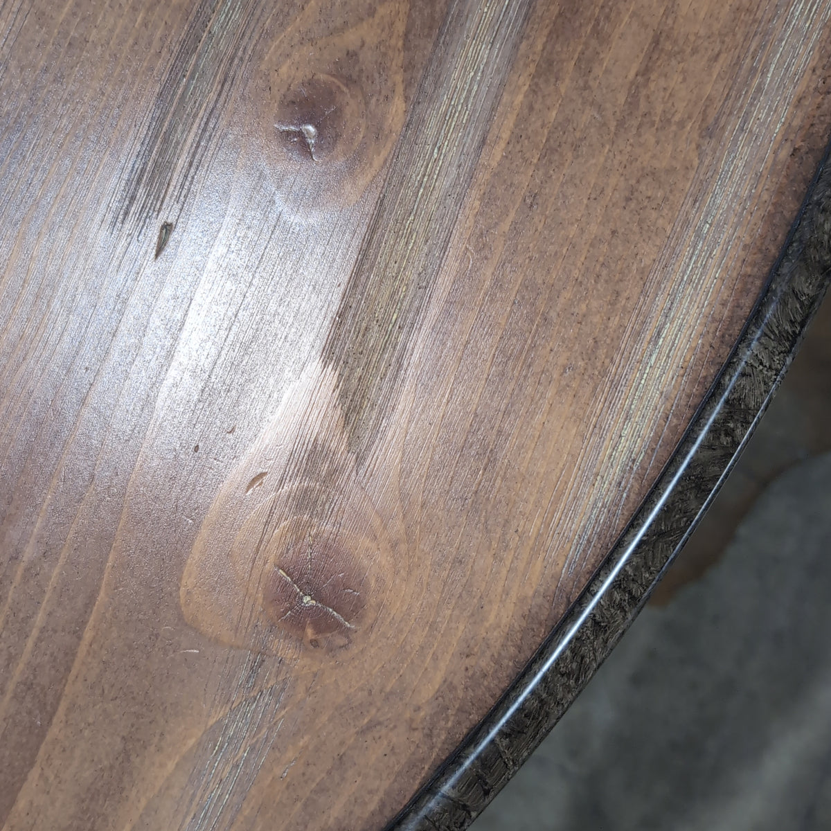 Ashley Furniture Two-Tier Round Wood Coffee Table with Metal Frame