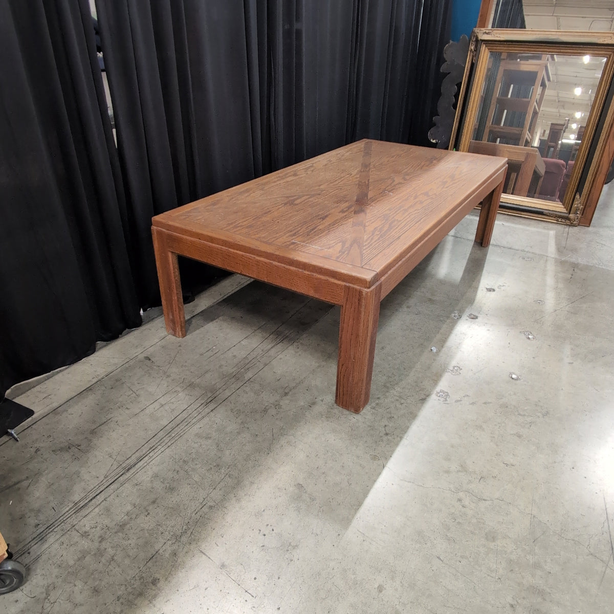 Rectangular Traditional Style Coffee Table in Medium Brown Wood