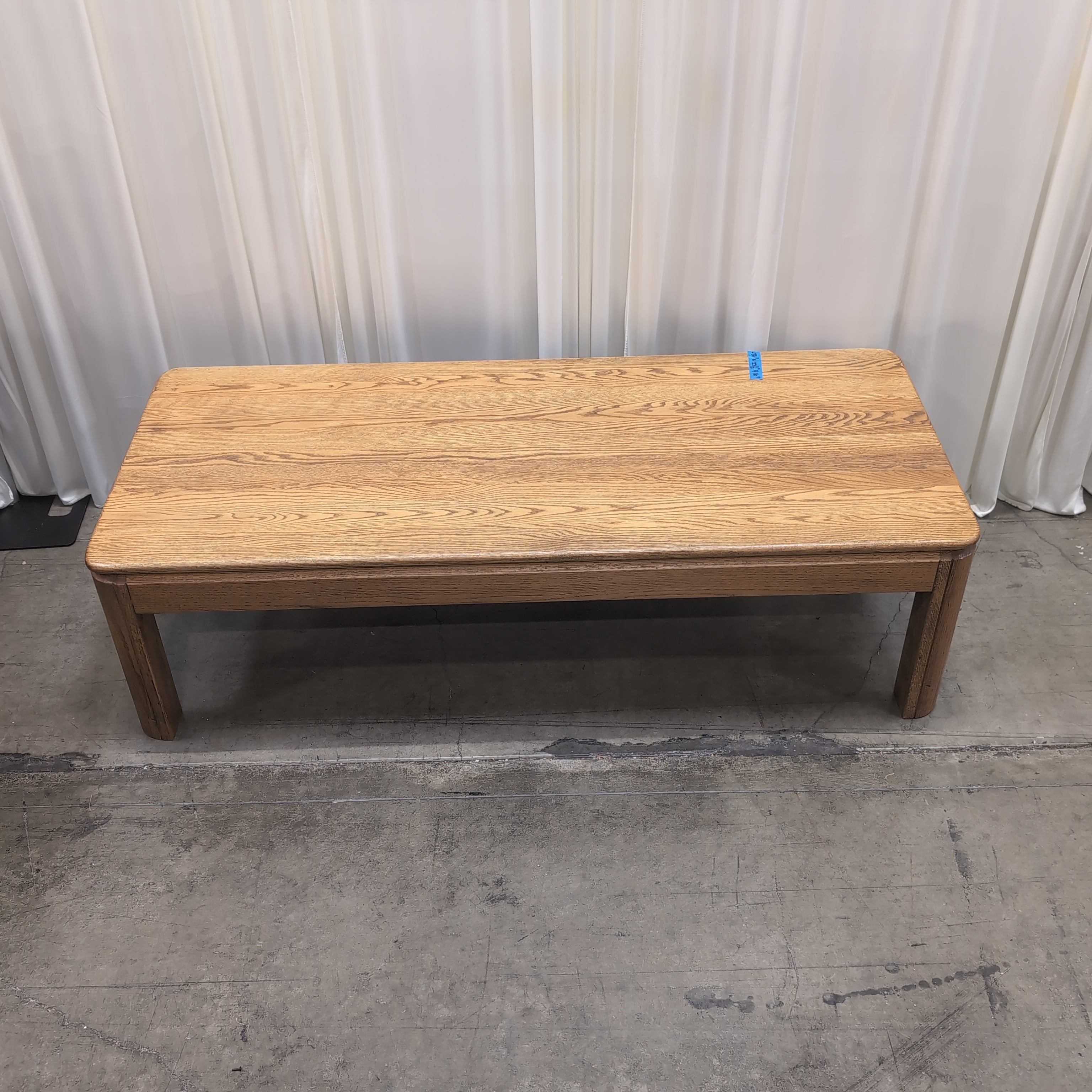 Light Brown Wood Rectangular Coffee Table
