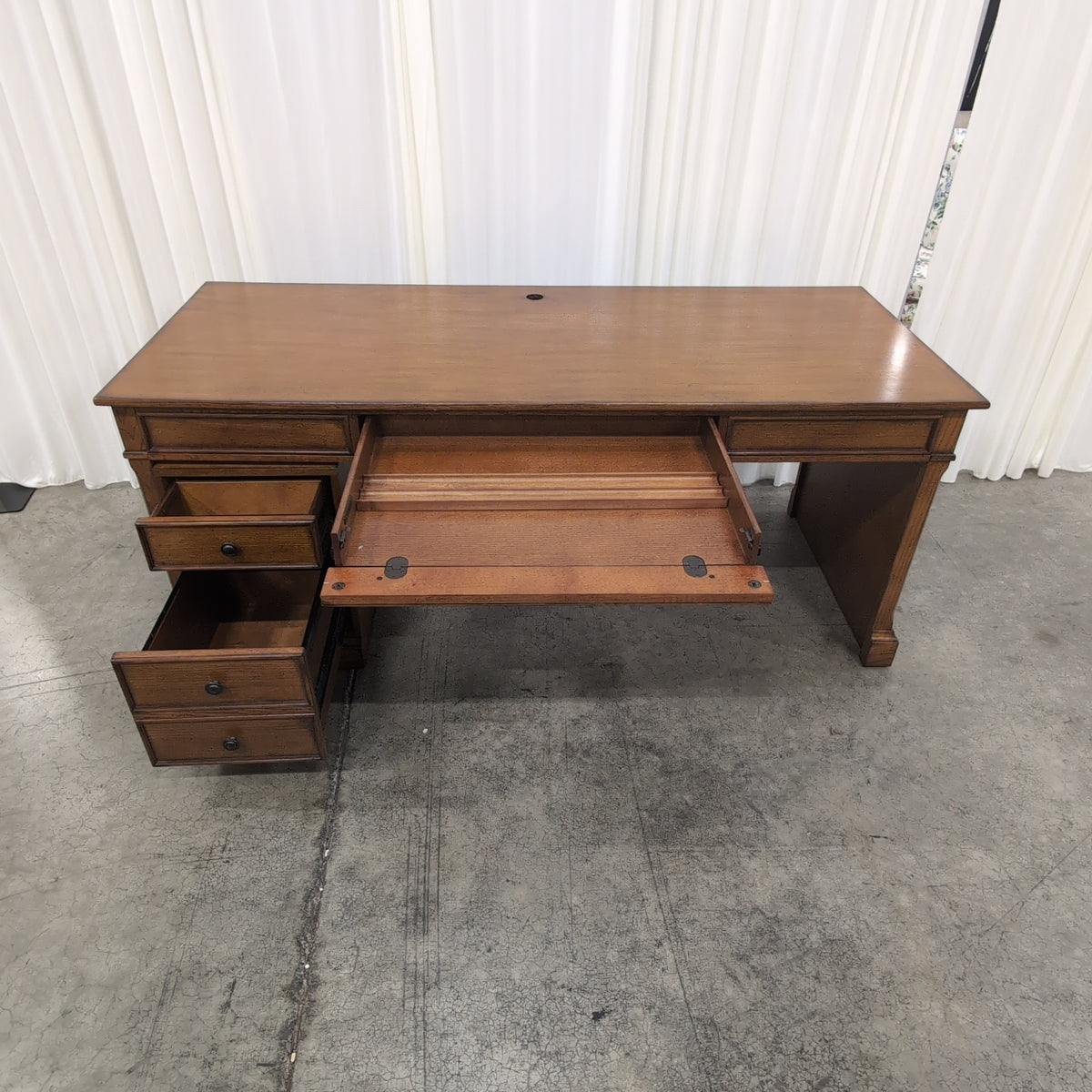 Oak Tone Paneled Storage Cabinet
