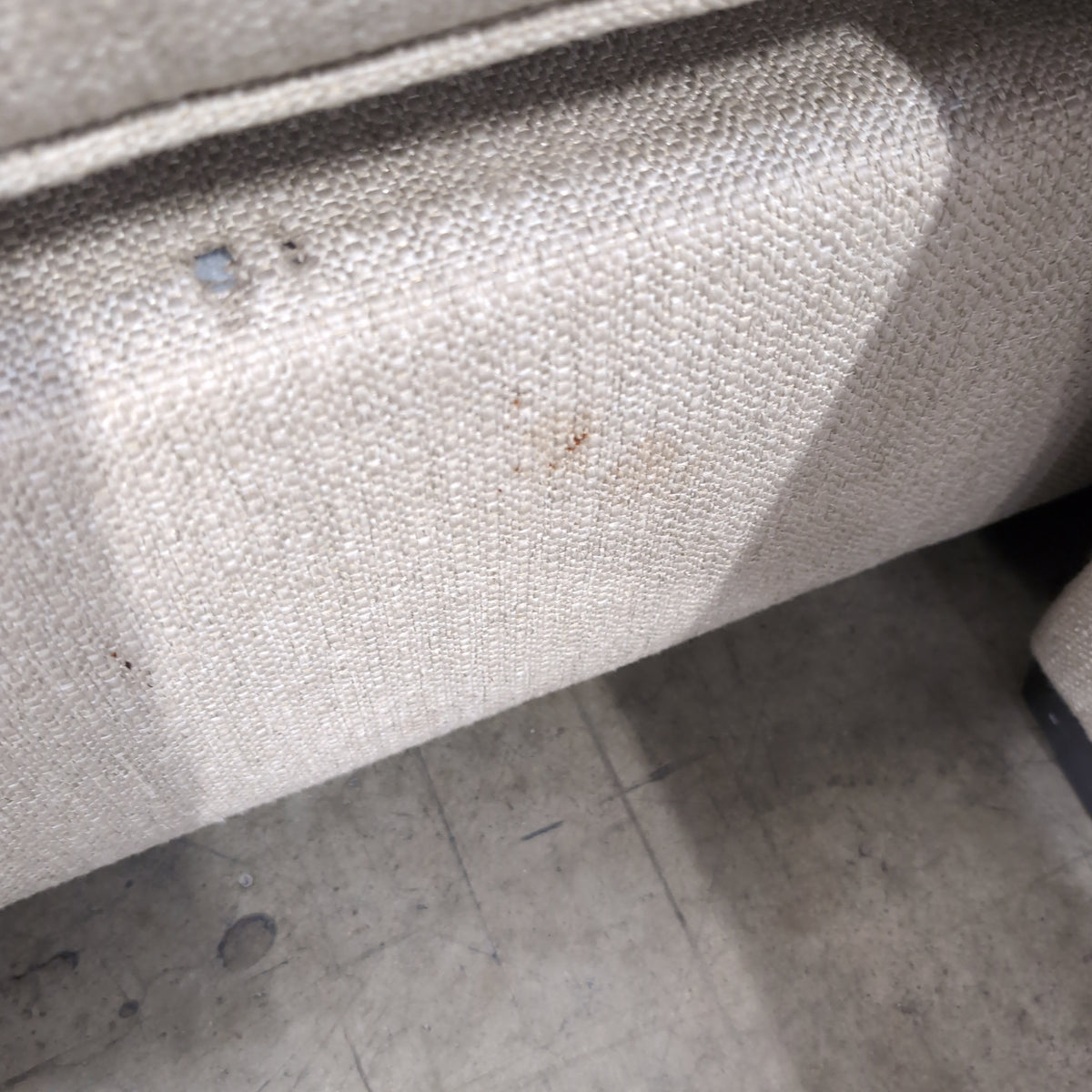 test Oatmeal Woven Fabric L-Shaped Sectional Couch with Piping Detail....test