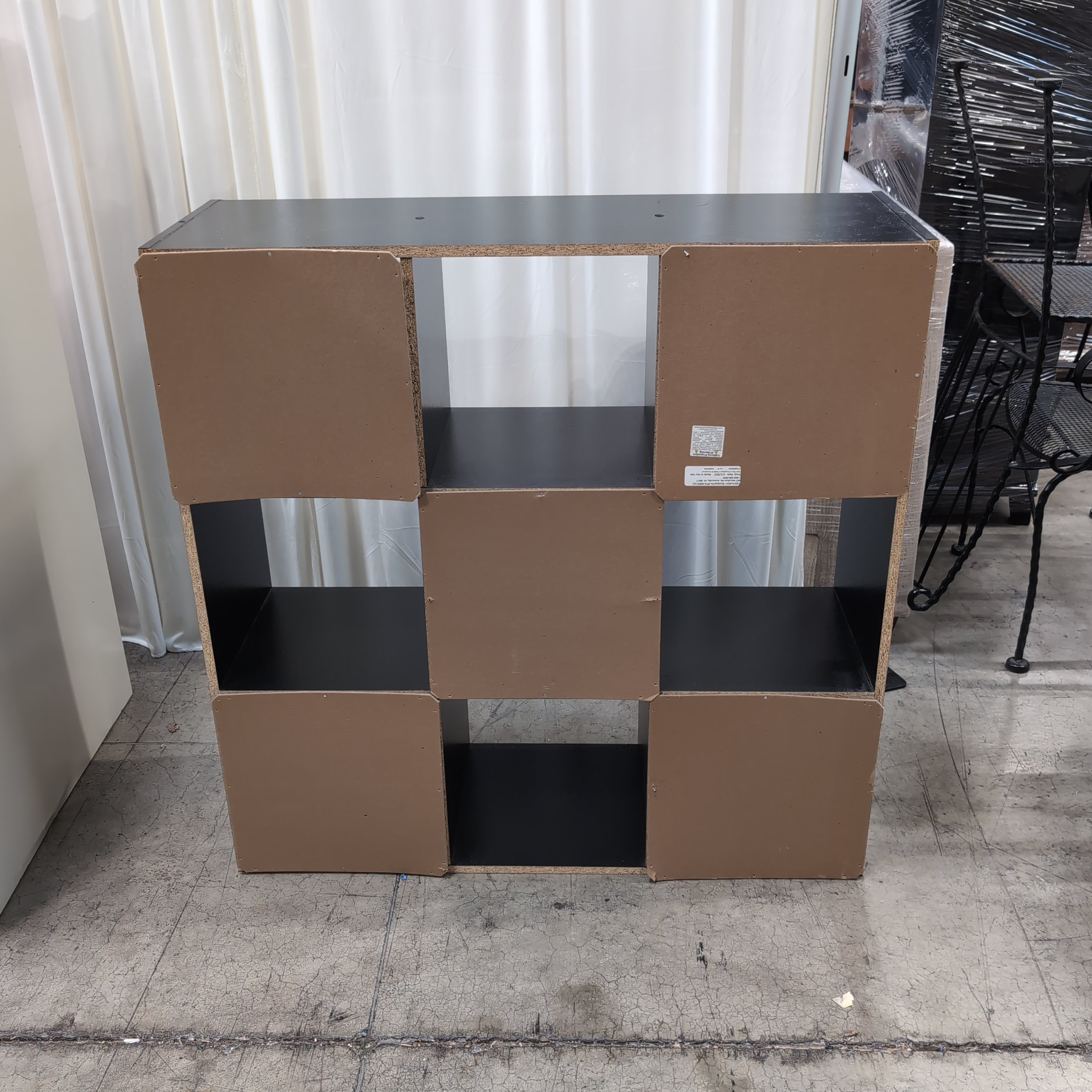 Dark Brown Wood Nine-Compartment Bookcase
