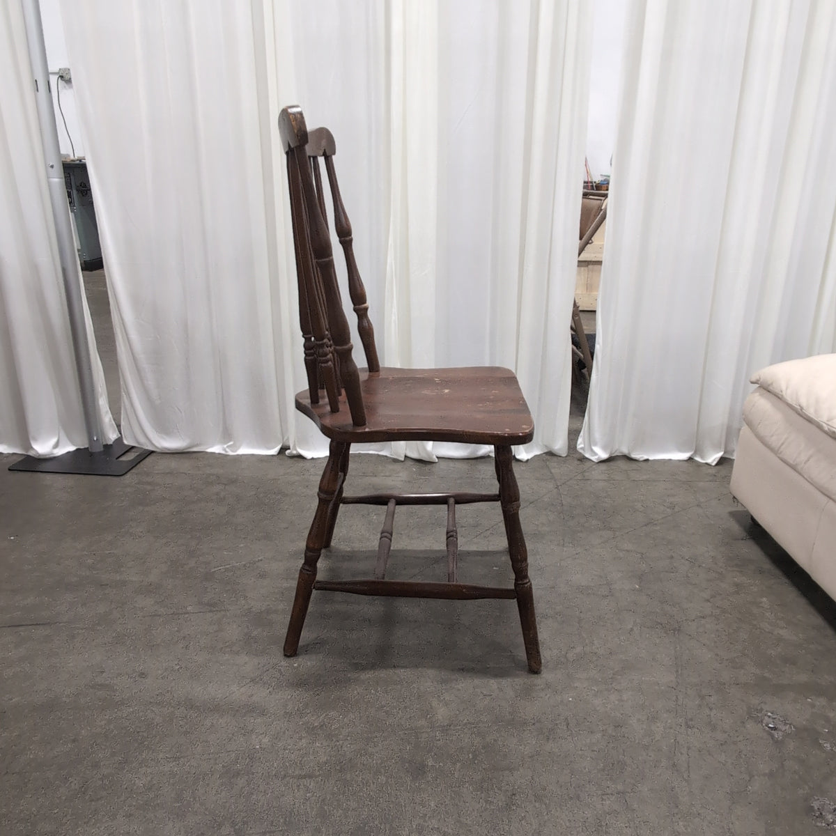 Traditional Brown Spindle Back Wood Chair