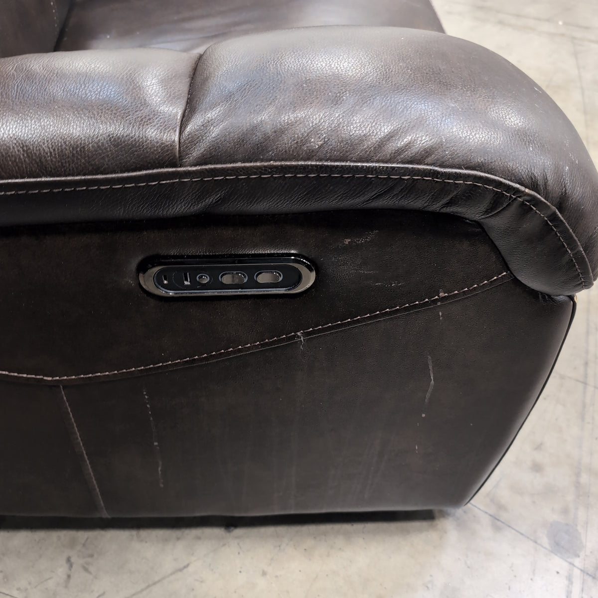 Brown Faux Leather Recliner Chair with Side Lever