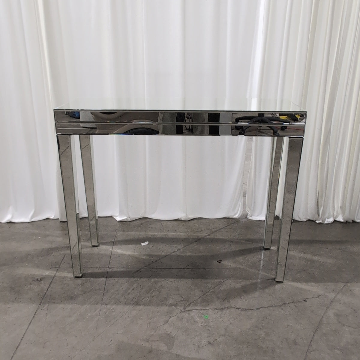 Modern Mirrored Glass Console Table