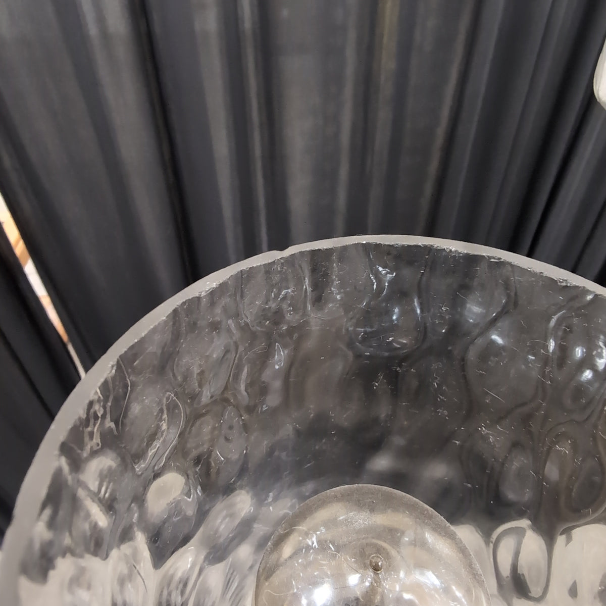 Dark Bronze Three-Light Floor Lamp with Textured Glass Shades