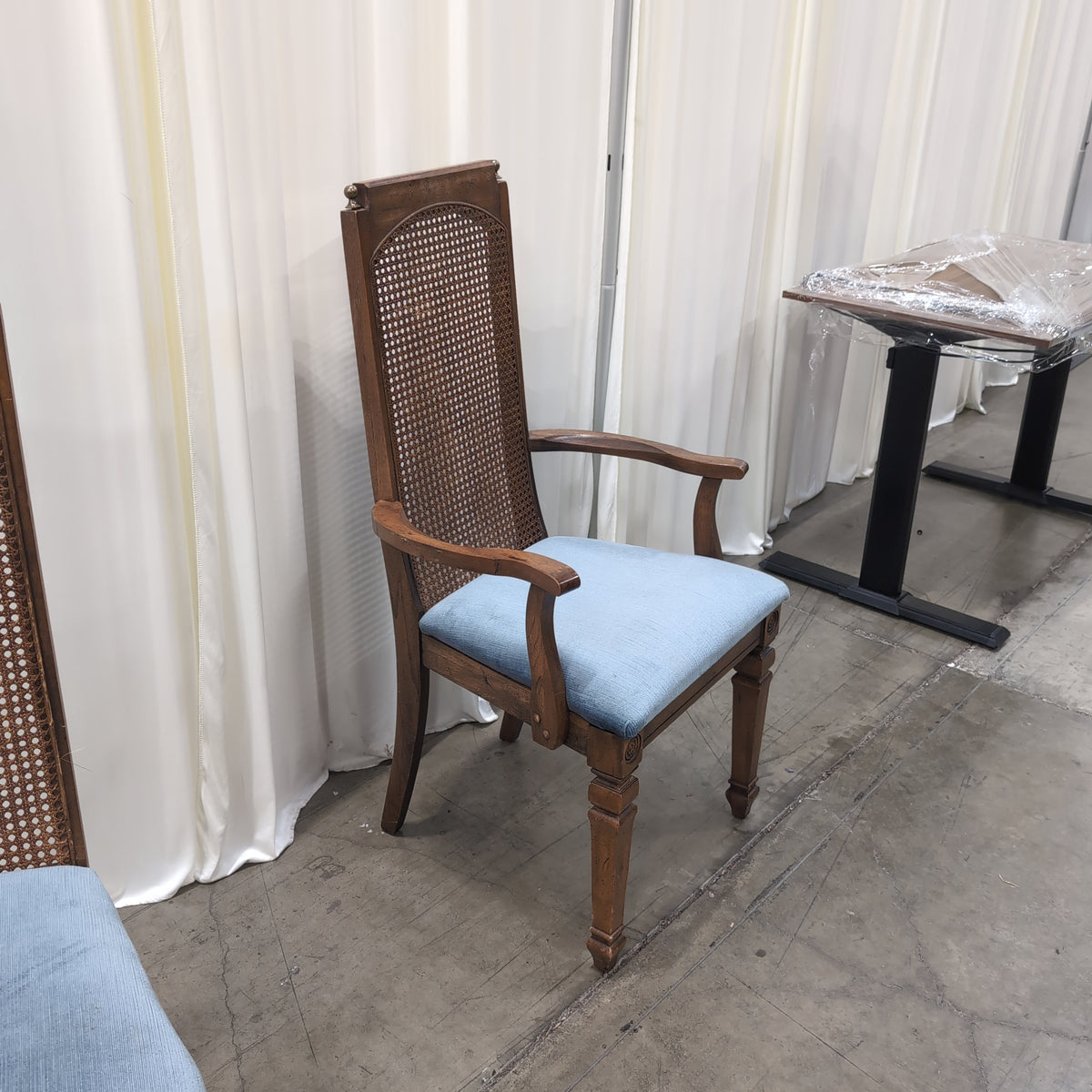 French Provincial Style Dining Chair with Cane Back