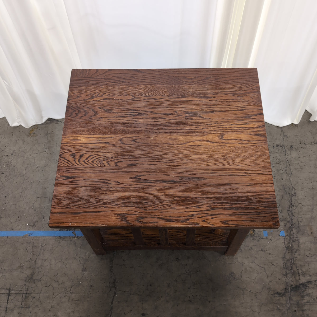 Mission Style Wood End Table with Drawer and Shelf