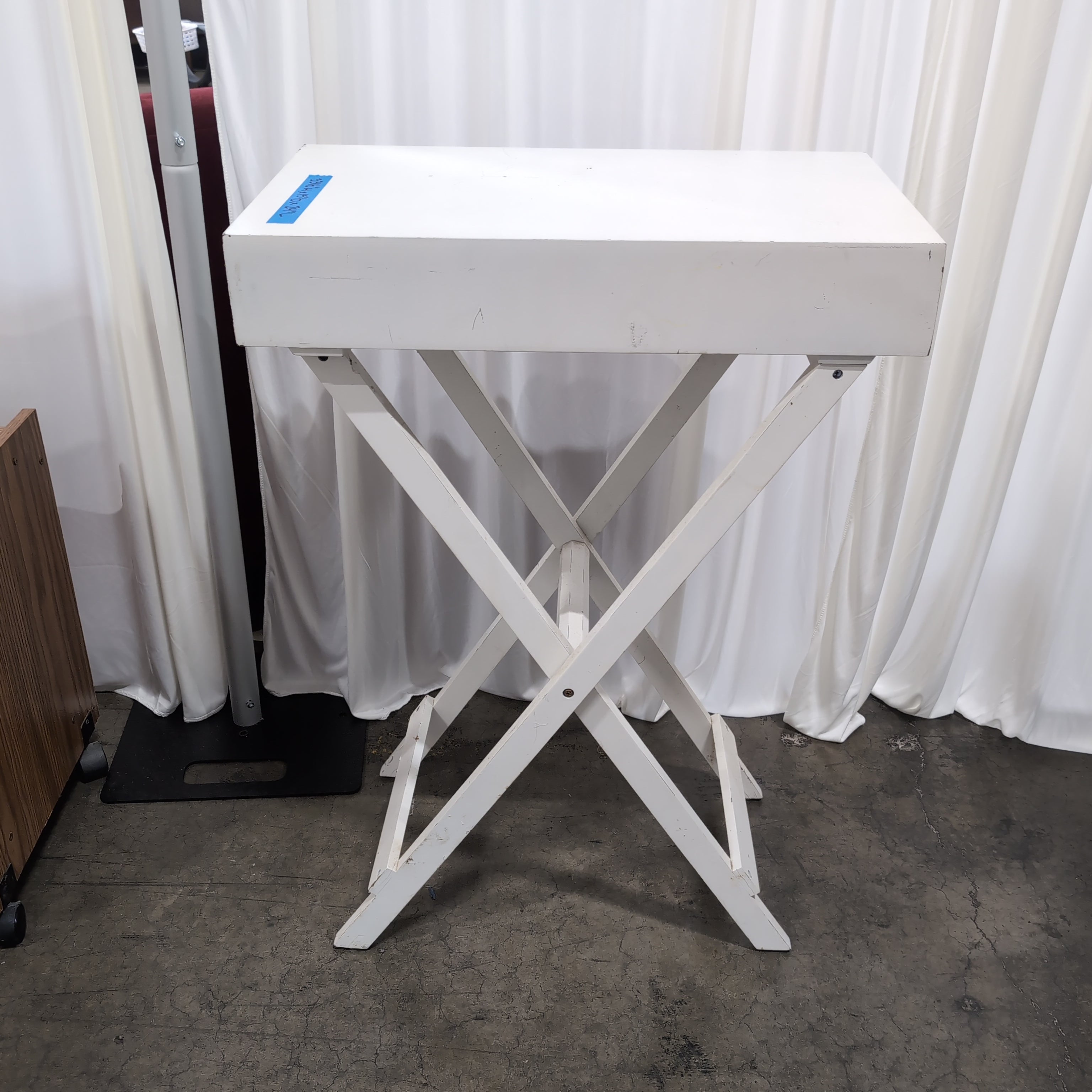 White Folding X-Base Tray Table