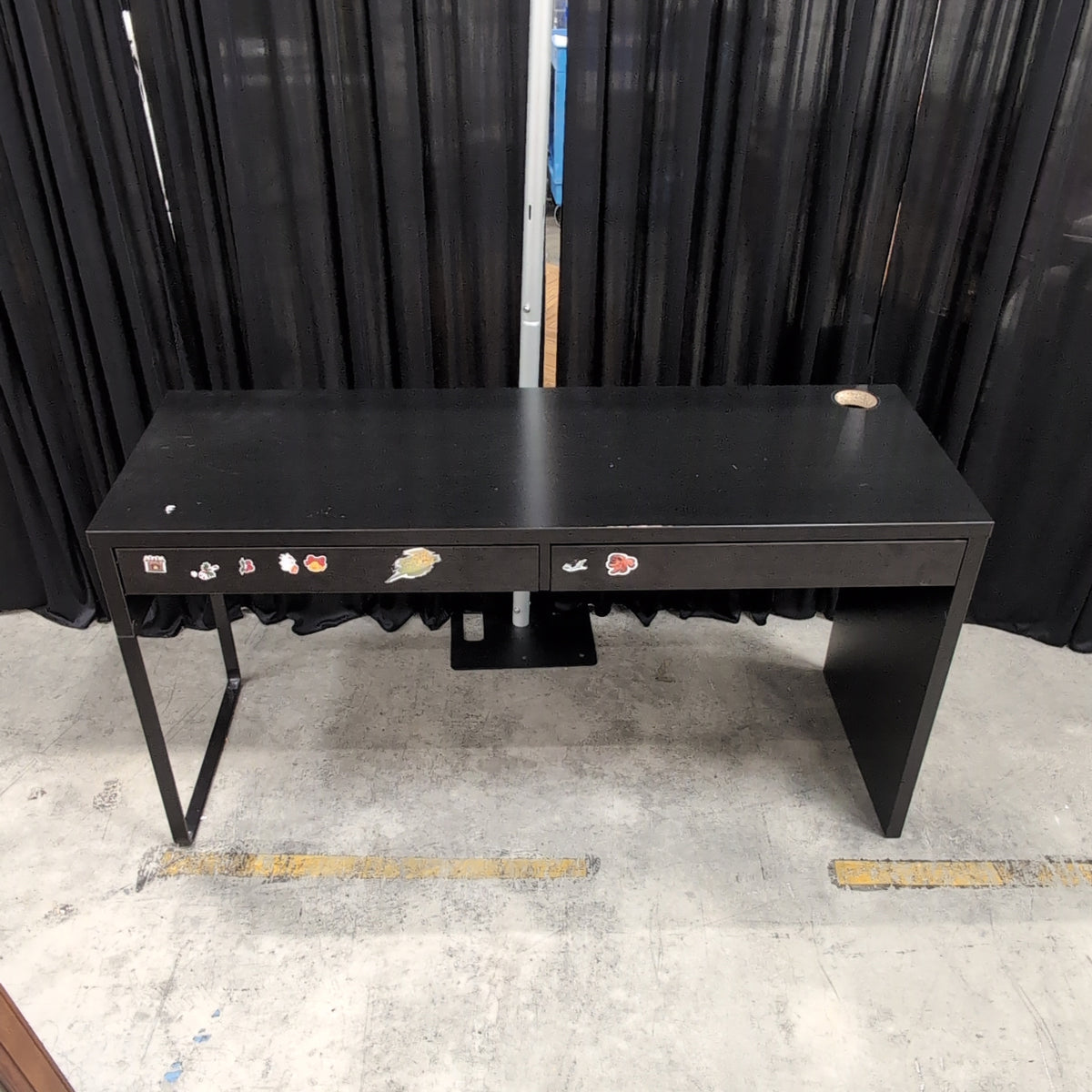 Black Laminate Desk with Two Drawers