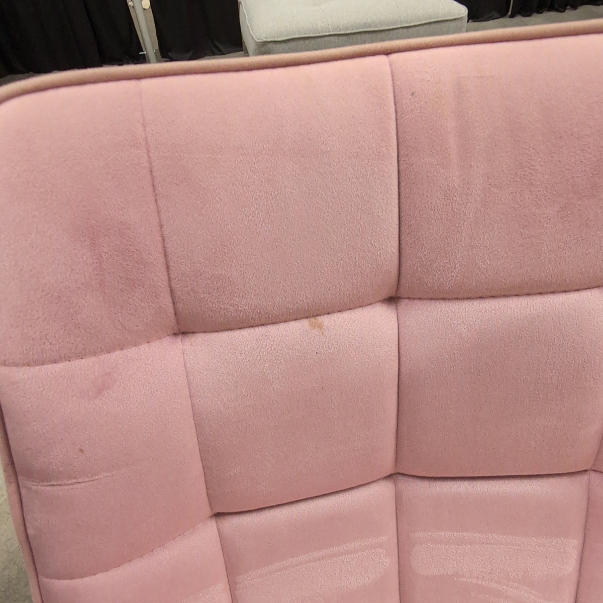 Pink Quilted Velvet Dining Chair