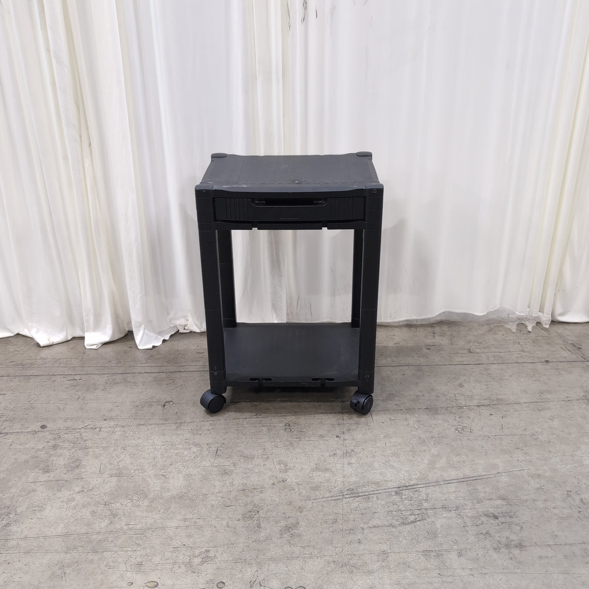 Black Three-Tier Plastic Rolling Cart