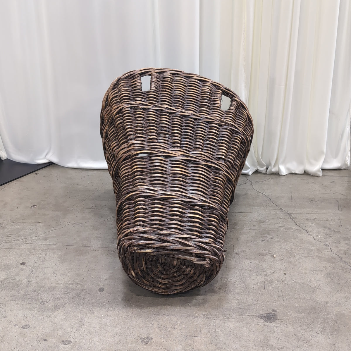 Tall Brown Wicker Laundry Basket