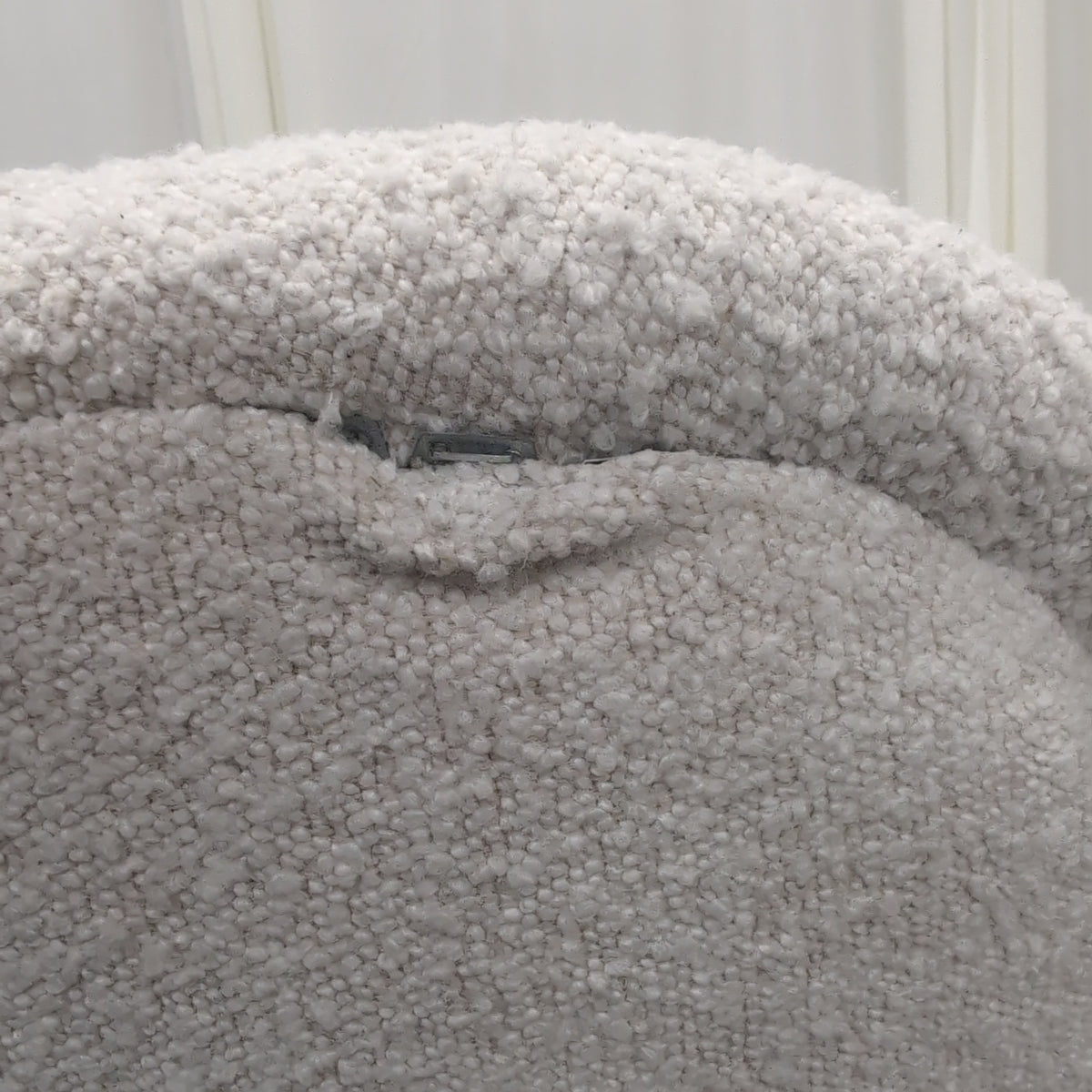 Cream Bouclé Armchair with Brass-Toned Feet