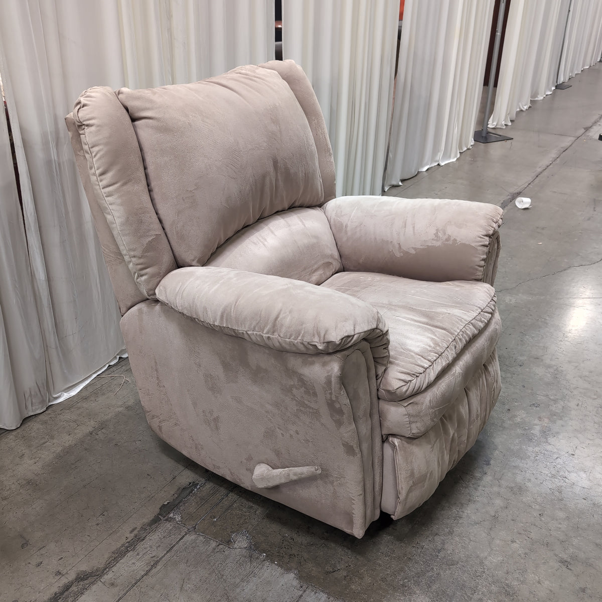 Plush Tan Fabric Recliner