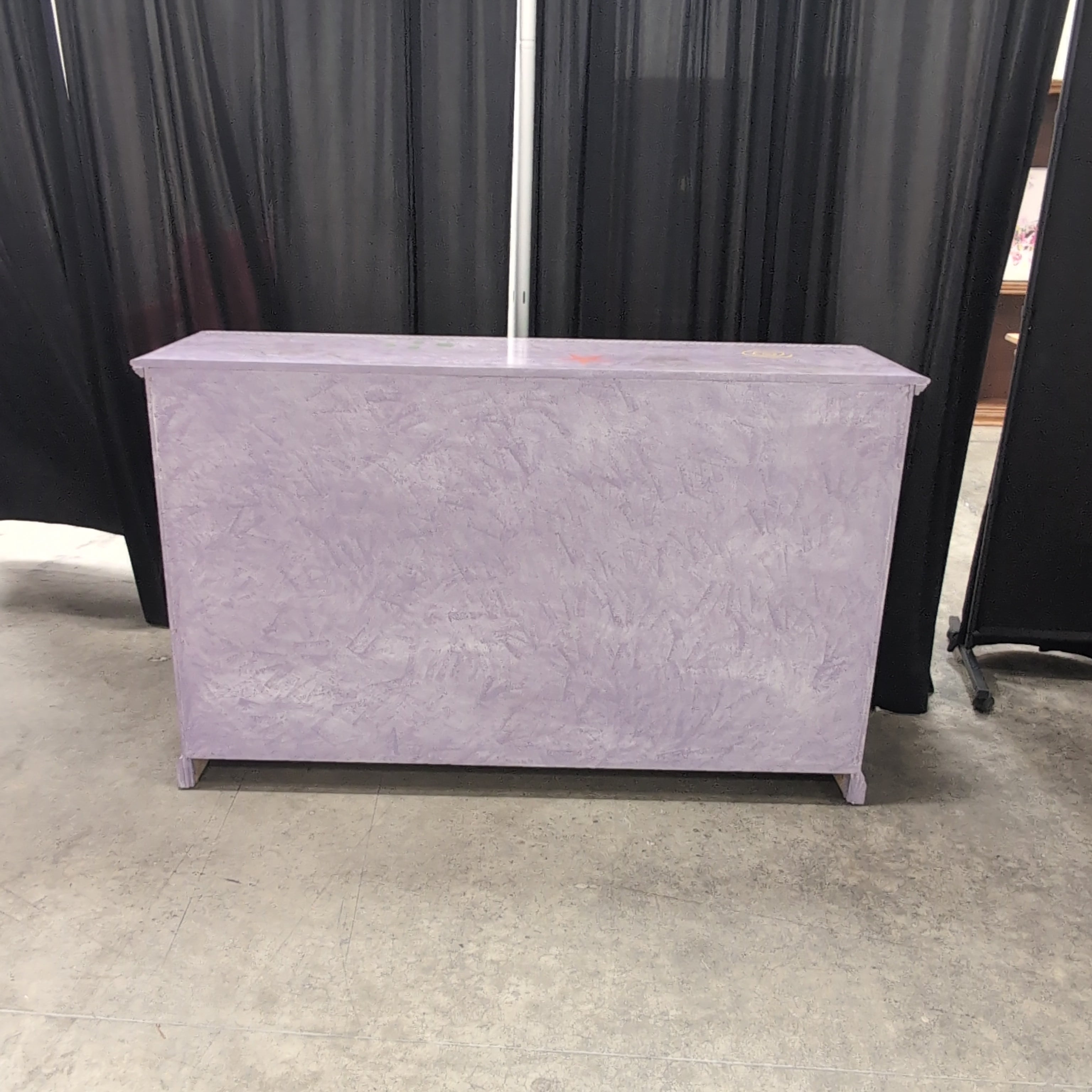 Lavender Nine-Drawer Dresser with Colorful Knobs