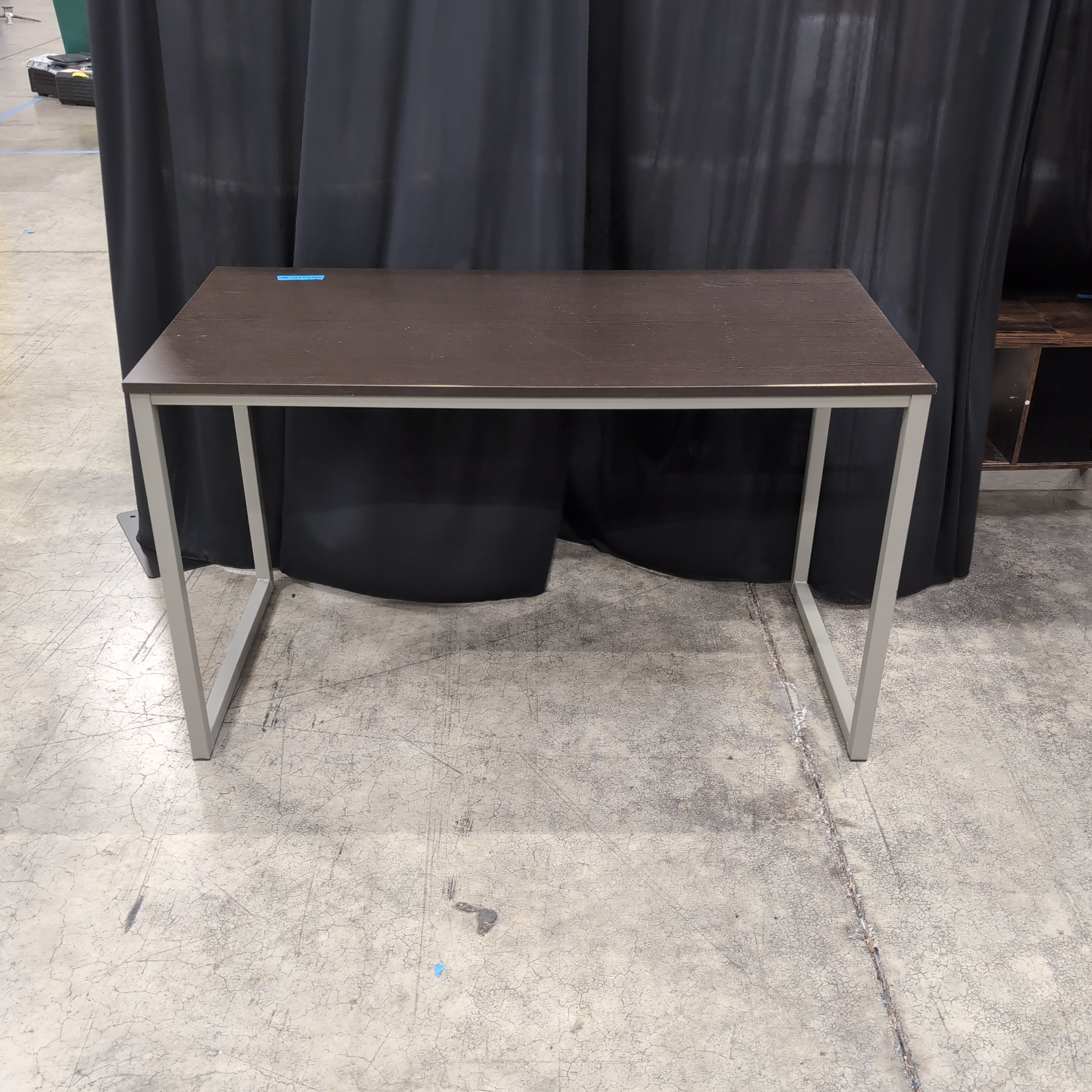 Dark Wood Grain Top Office Desk with Metal Legs