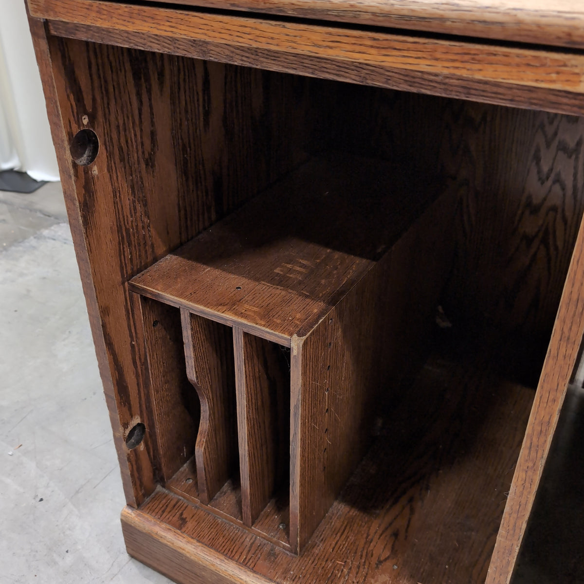 Two-Tone Hardwood Pedestal Desk with File Dividers