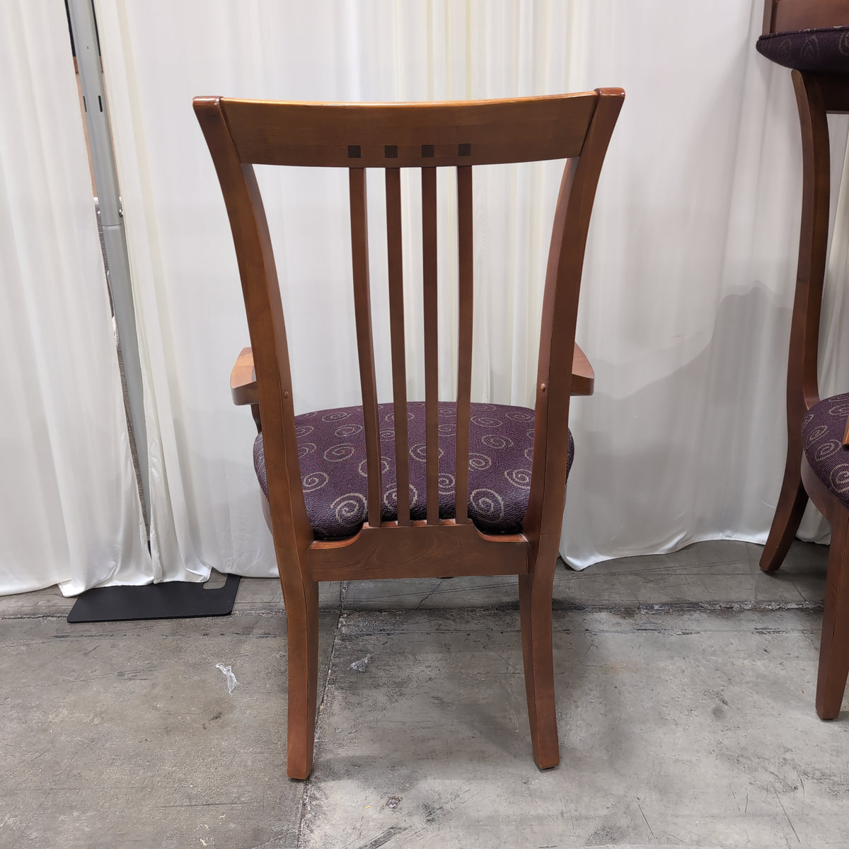 Dark Stained Wood Dining Table with Chamfered Corners