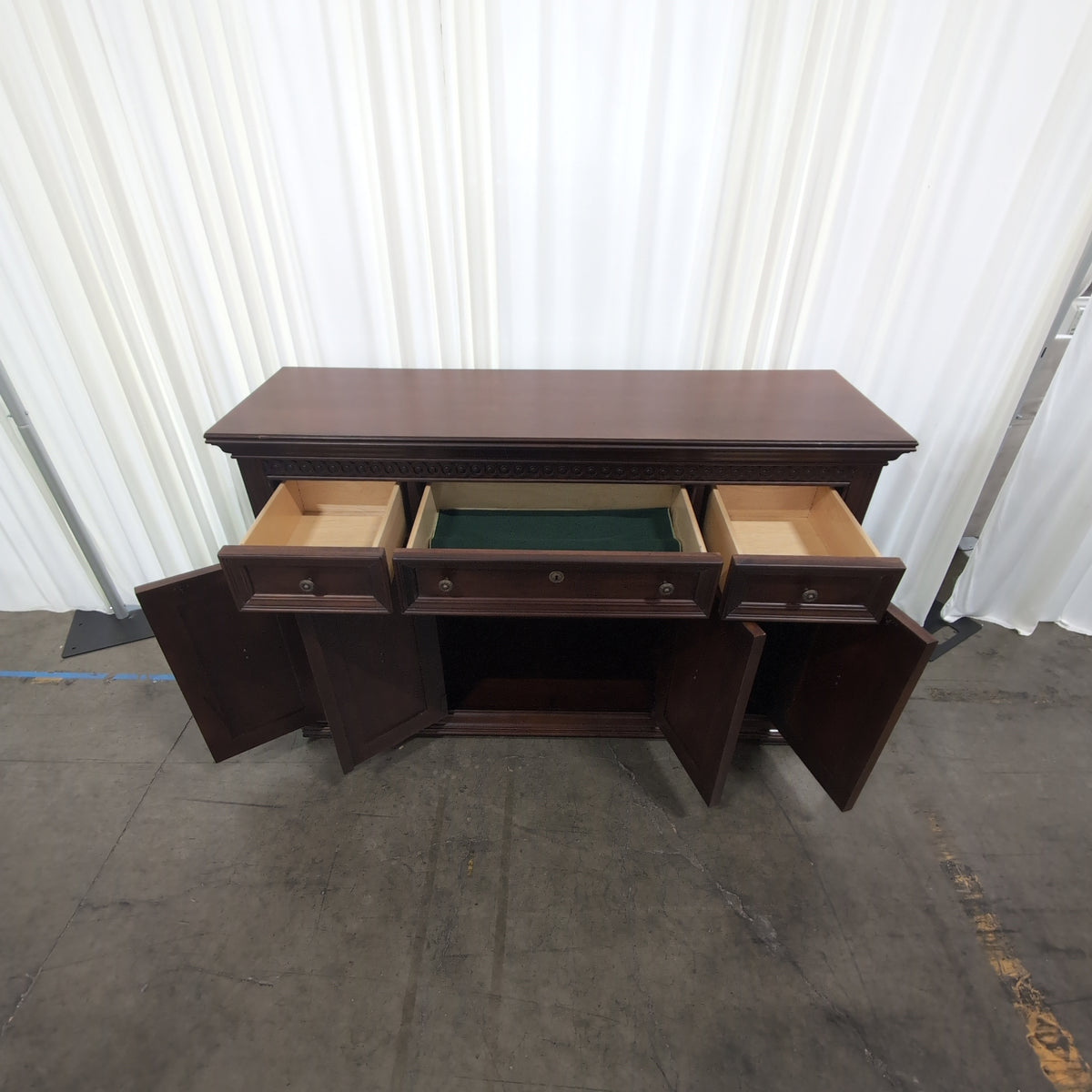 Broyhill Premier Cherry Finish Wood Dining Buffet with Ornate Hardware