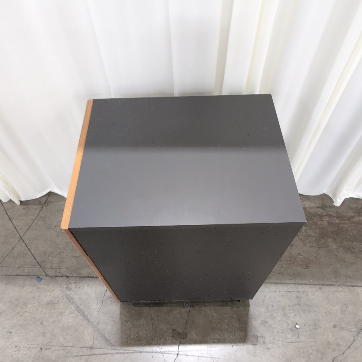 Three-Drawer Wood-Look Filing Cabinet with Gray Top