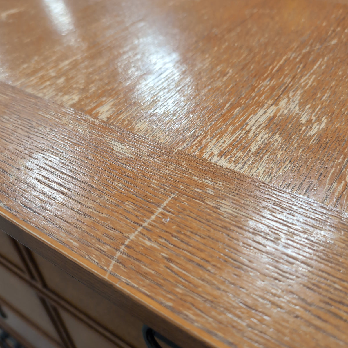 Five-Drawer Wood Dresser with Black Pulls