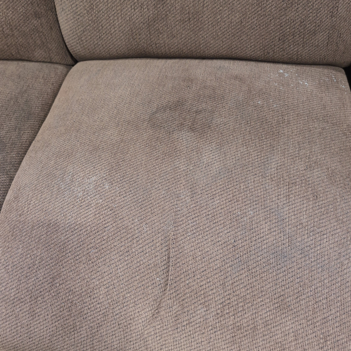 Plush Brown Fabric Reclining Couch with Padded Arms