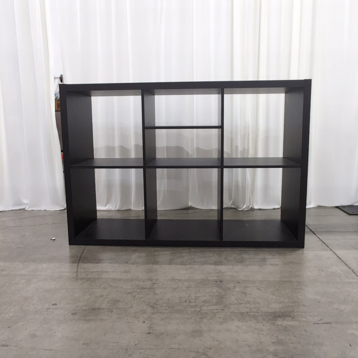 Dark Brown Six-Compartment Cube Bookcase