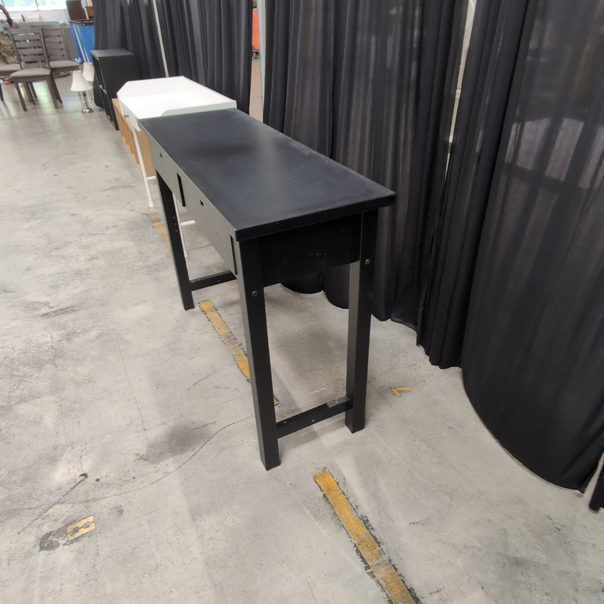 IKEA-Black Wood Grain Four-Shelf Bookcase