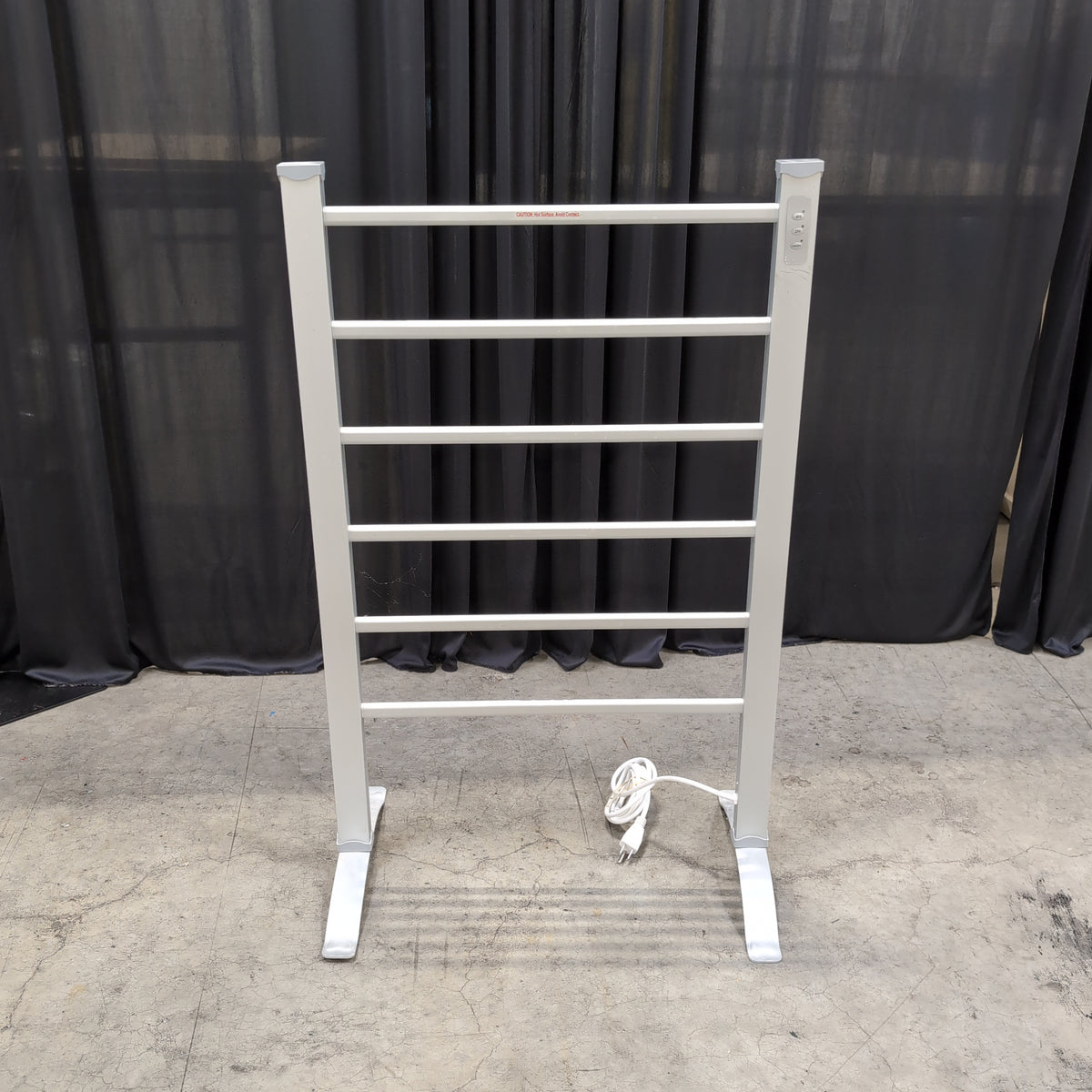 Silver Freestanding Electric Heated Towel Rack with Timer