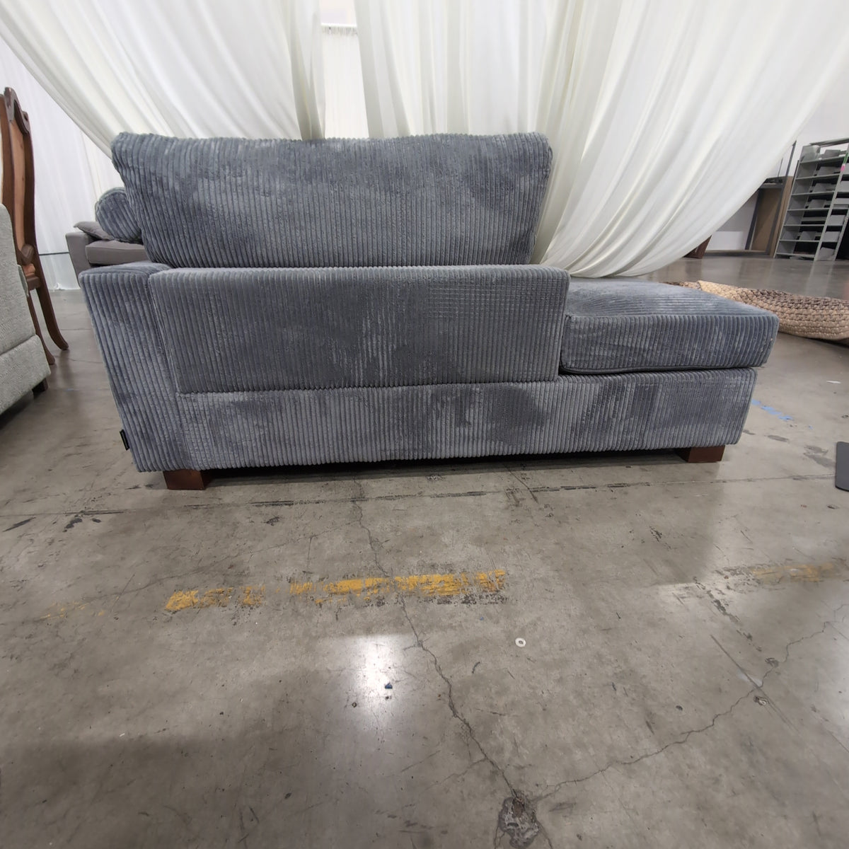 Two-Tone Grey Fabric Chaise Lounge Set