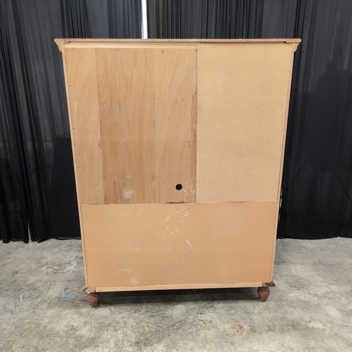 Oak Wood Combo Armoire with Multiple Drawers