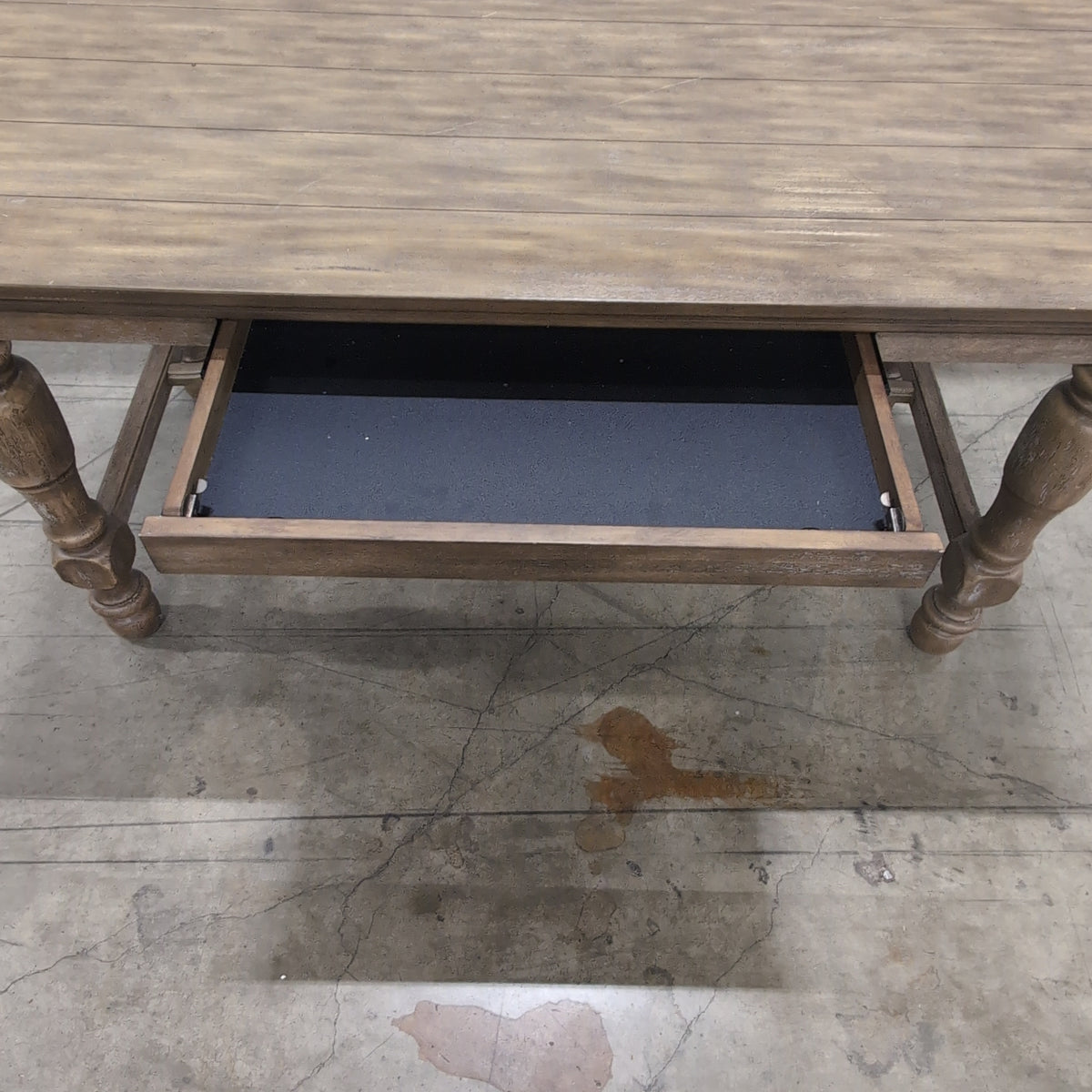 Farmhouse Style Wood Desk with Turned Legs