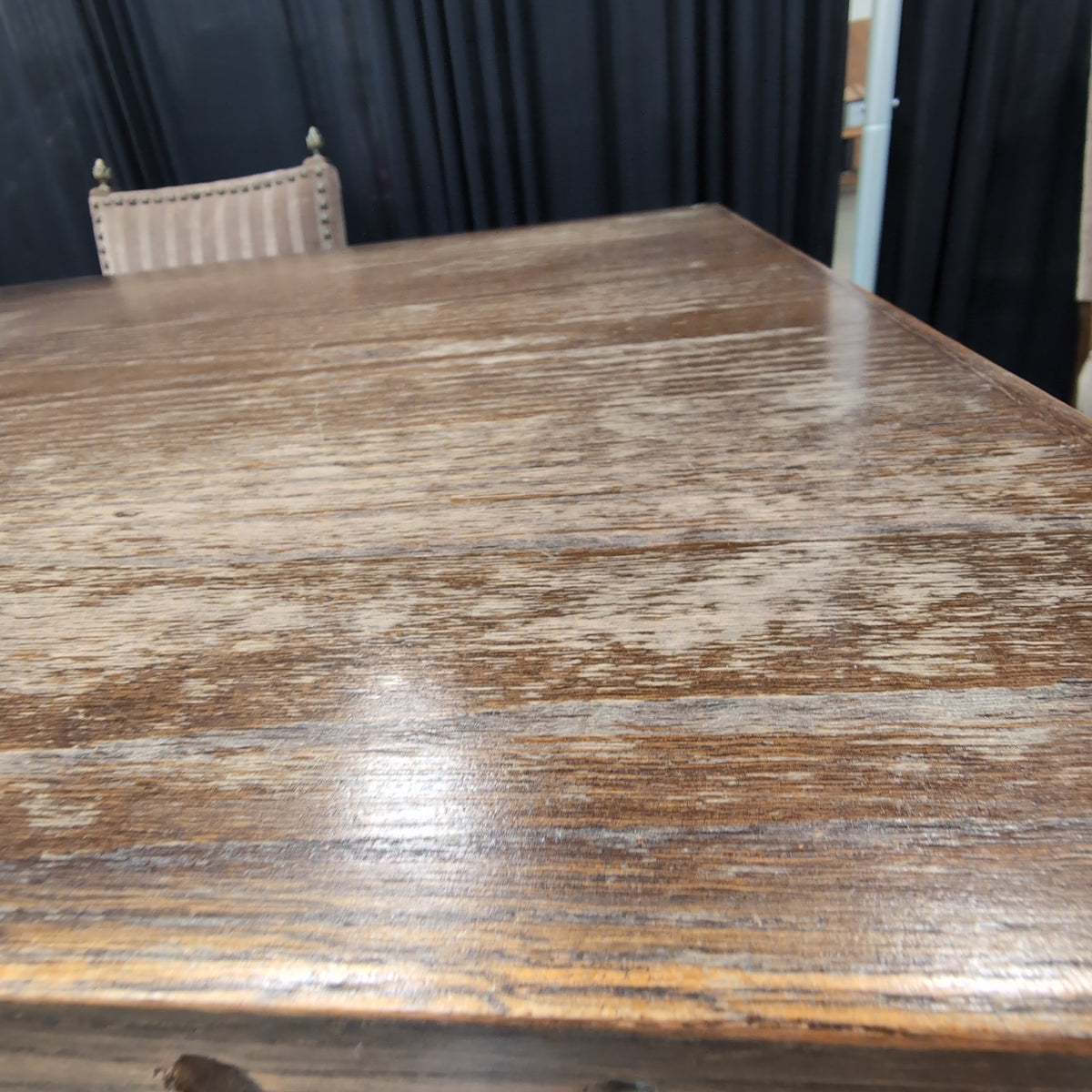 Traditional Dark Wood Dining Table with Carved Legs