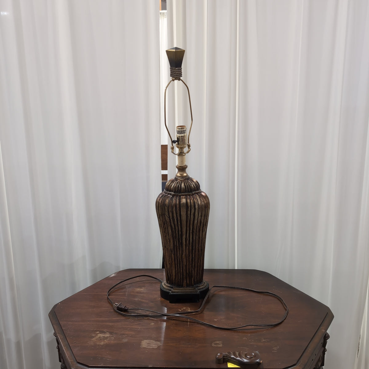 Antique Brass Table Lamp with Distinct Base