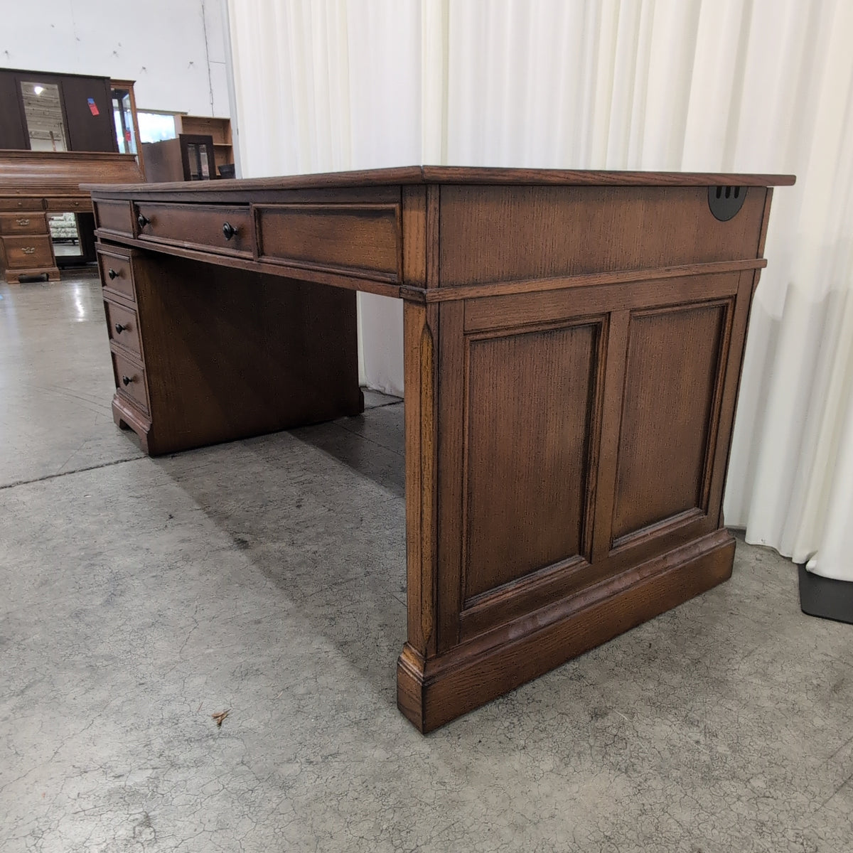 Oak Tone Paneled Storage Cabinet