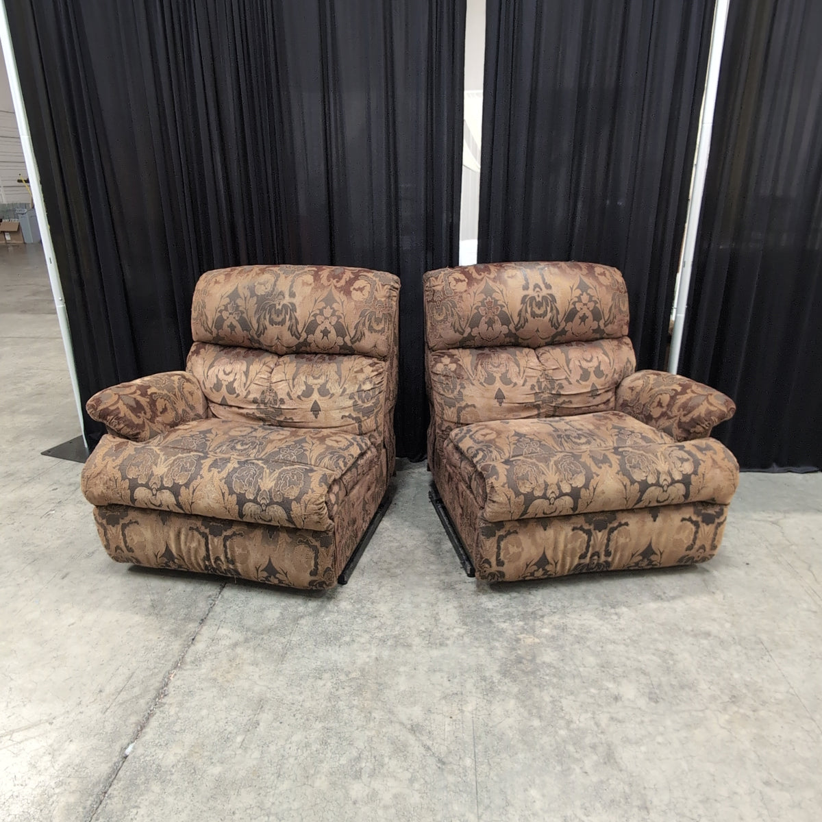 Brown Patterned Reclining Couch
