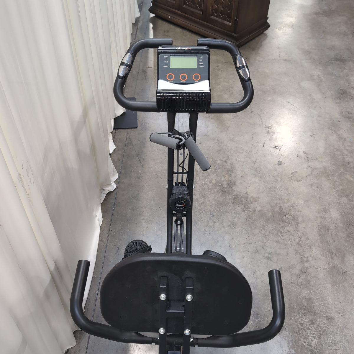 Compact Black ave Stationary Bicycle with Digital Display