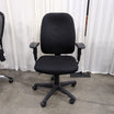 Black Fabric Swivel Office Chair with Armrests